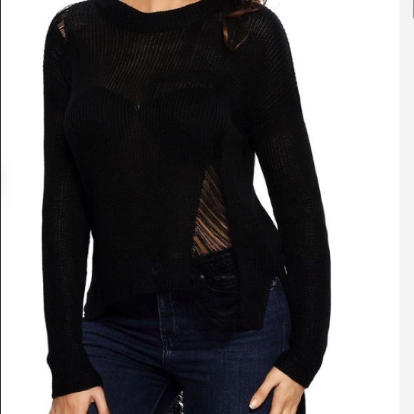 Spring Favorites: Distressed Black Sweater - Picture 2 of 4